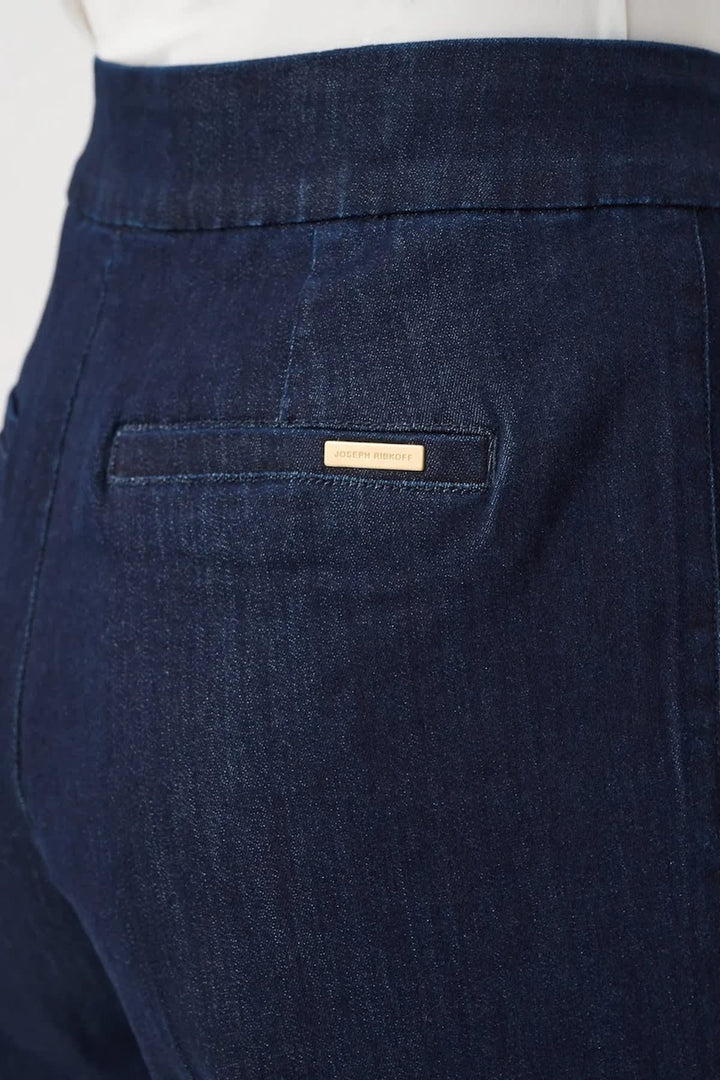 Vue de côté jeans large Joseph Ribkoff bleu avec poches arrière - Valérie Simon