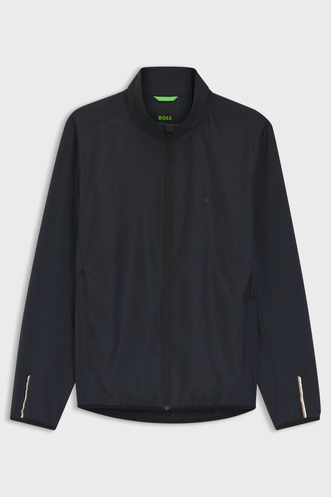 Lightweight zip-up jacket with a high collar