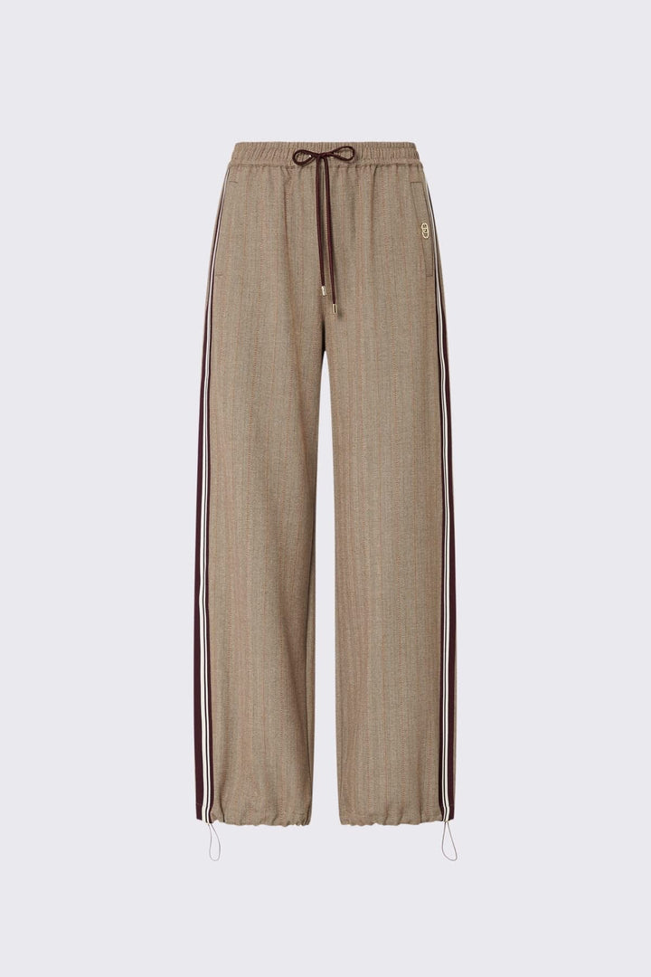 Joggers with fine stripes and side bands for women liujo