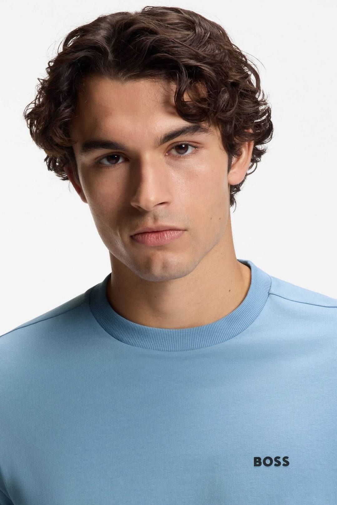 Stretch cotton T-shirt with logo