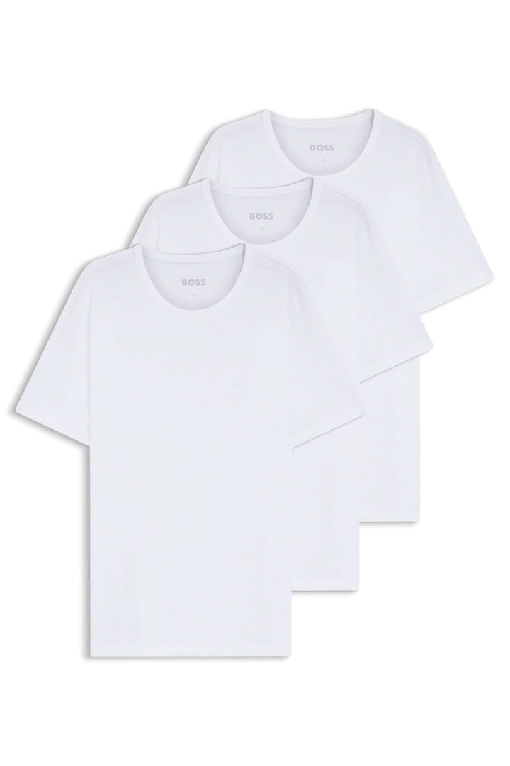 Set of three cotton T-shirts with embroidered logos