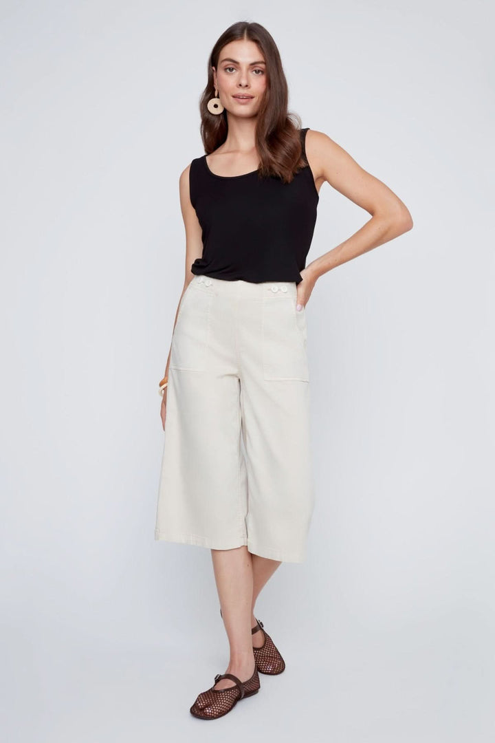Pantalon capri à jambe large