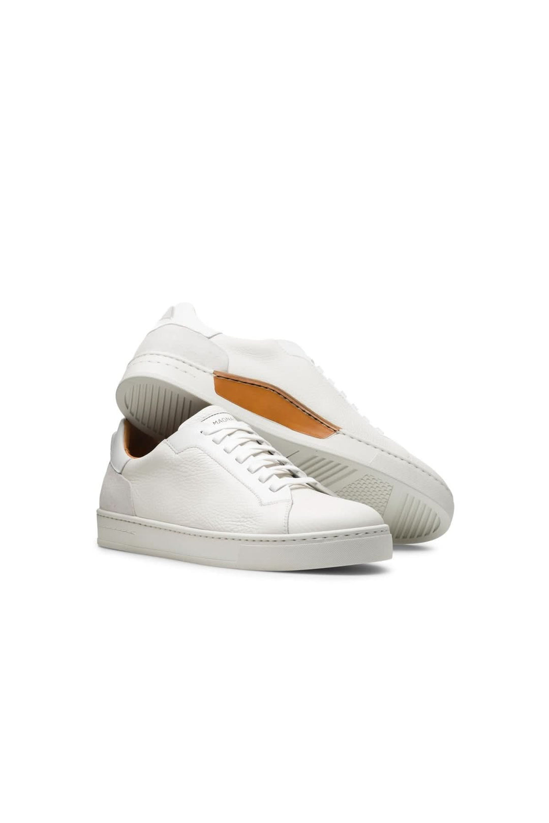 Espadrille Amadeo en cuir blanche, design contemporain, semelle Artesano et Ottawa, confection artisanale Magnanni.