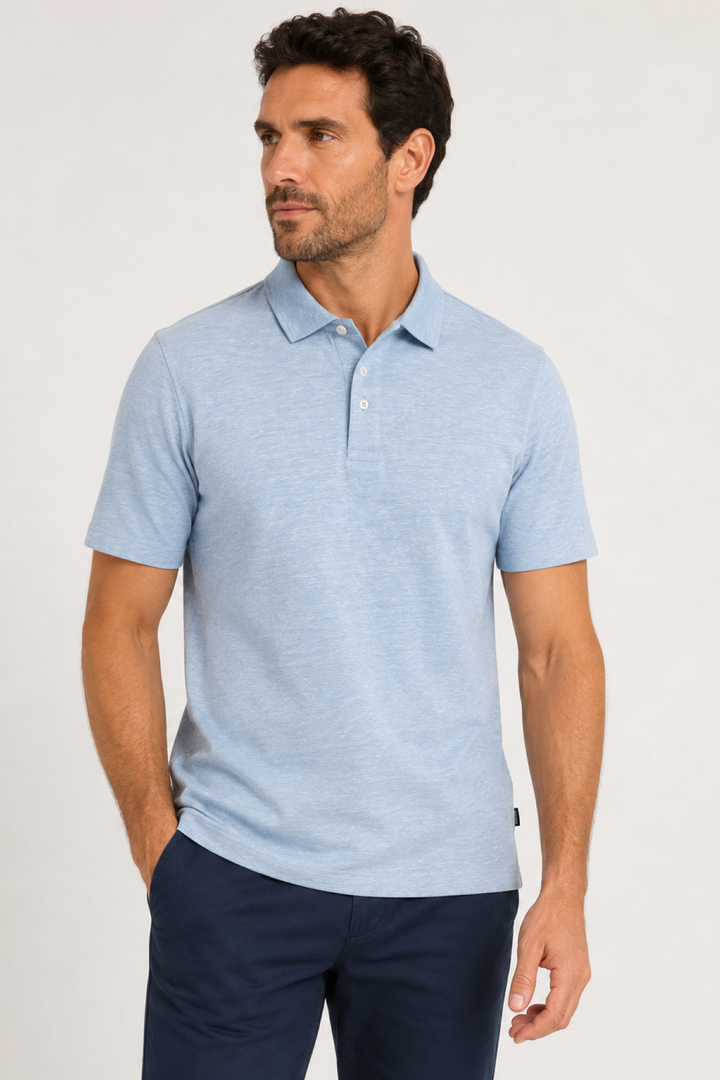 Short-sleeve polo shirt made of stretch cotton