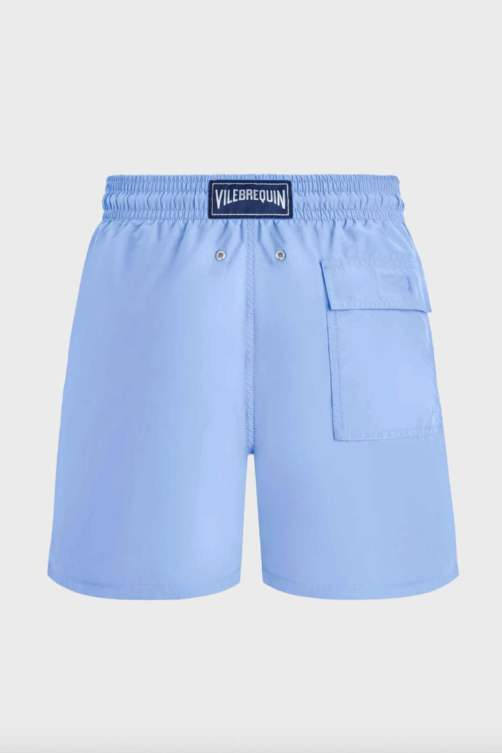 Vue de face maillot de bain Vilebrequin homme bleu avec cordon ajustable - Valérie Simon