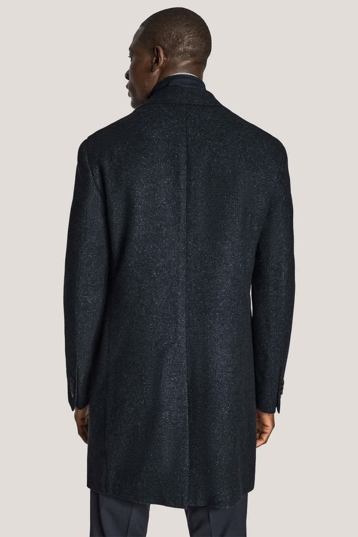 Manteau habillé en laine et soie avec plastron zippé vue de face pour homme Jack Victor