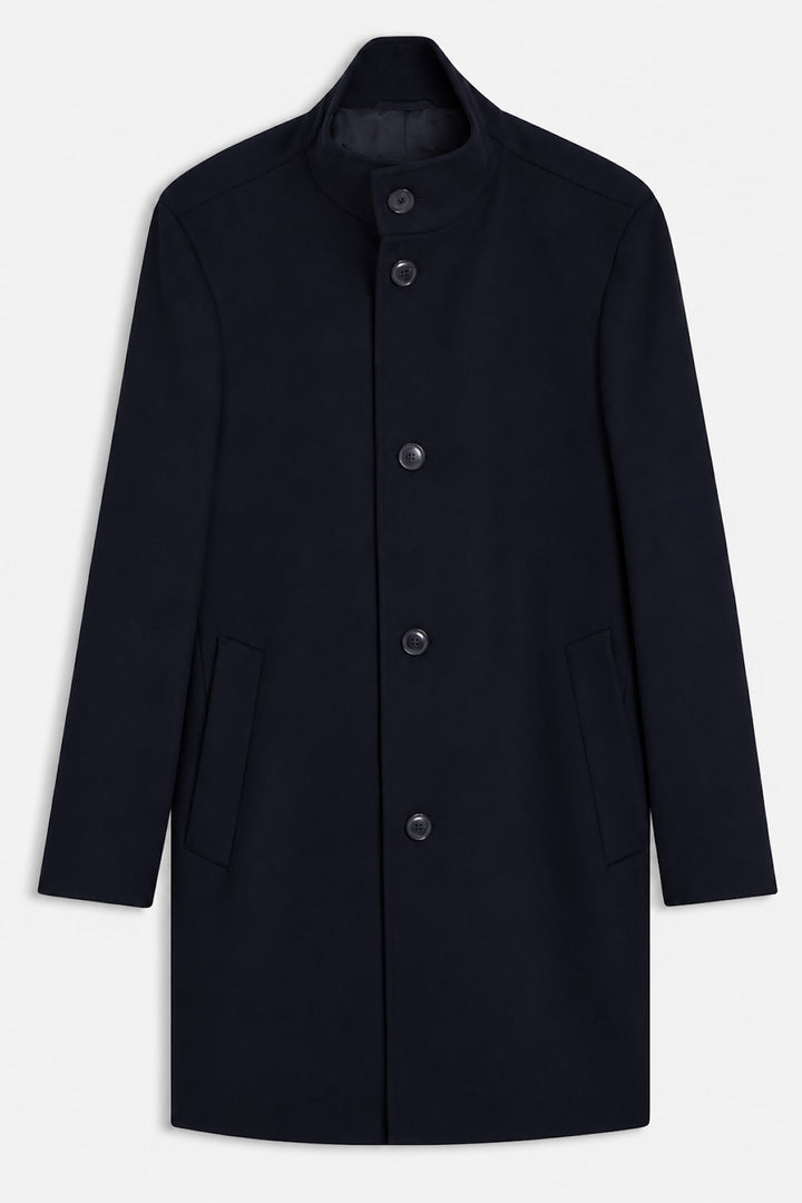 Manteau habillé à col montant vue de face Hugo Boss