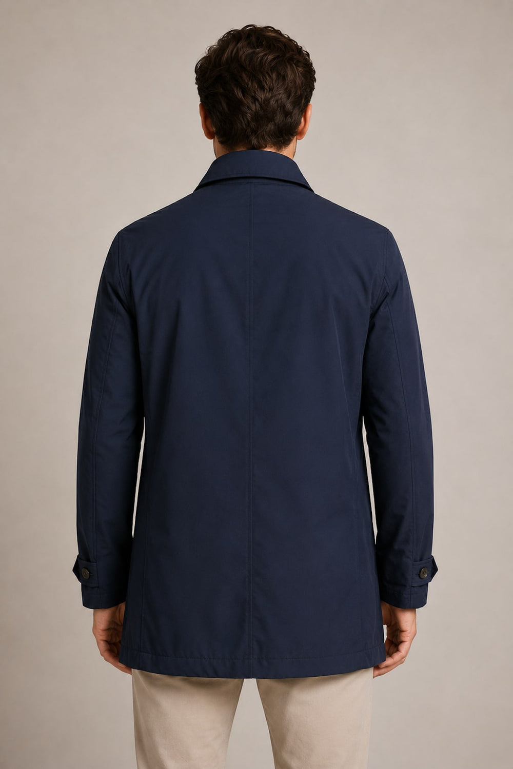 Front view of a light gray Paul and Shark men's coat with a logo label on the sleeve - Valérie Simon