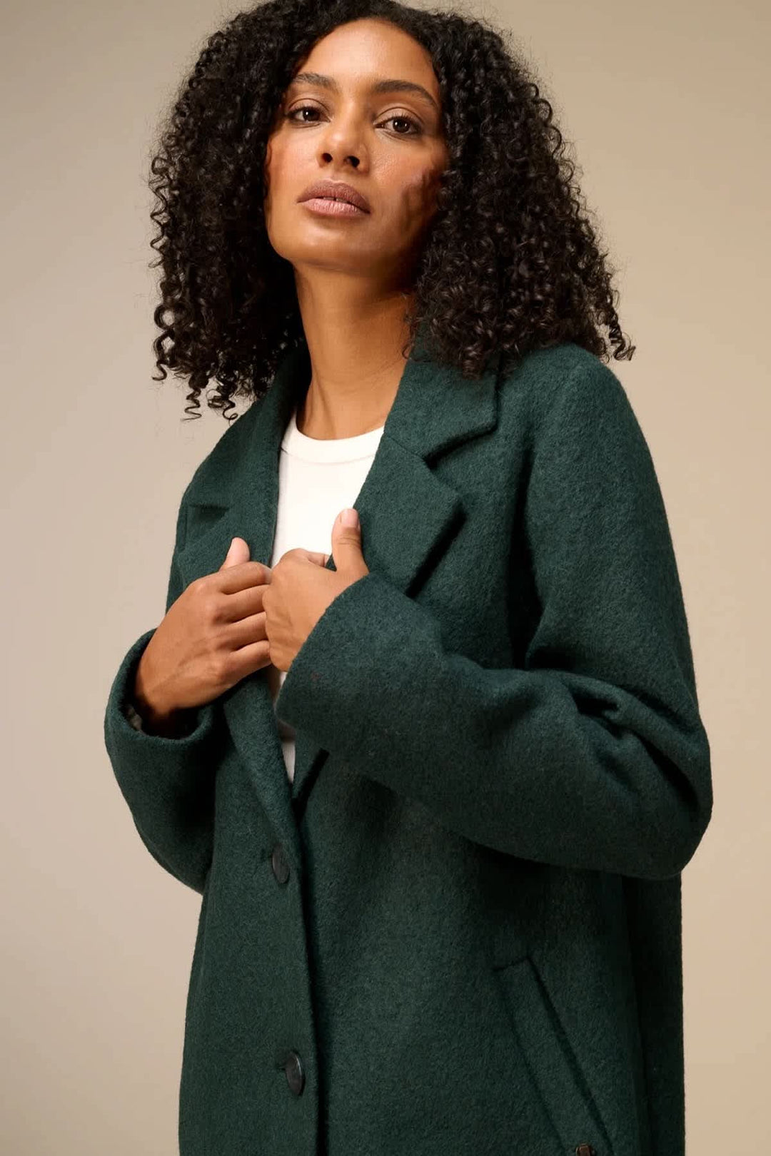 Manteau long à col tailleur pour femme Nile