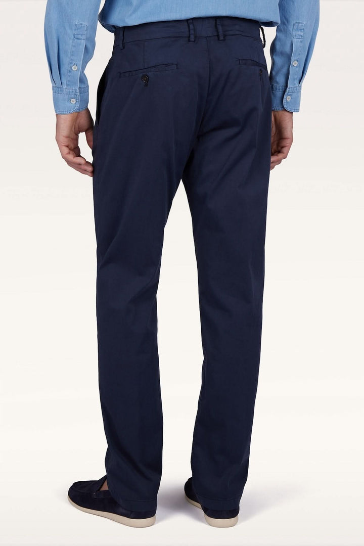 Stretch cotton and silk chino pants