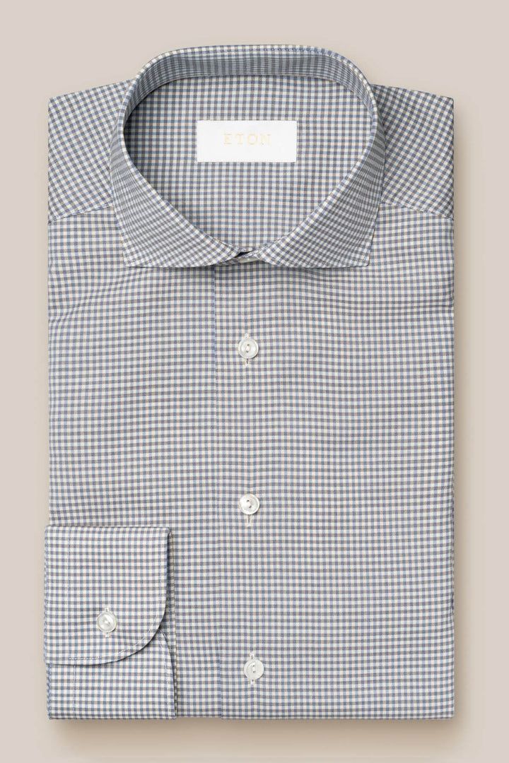 Chemise en Laine Mérinos à Micro-Carreaux