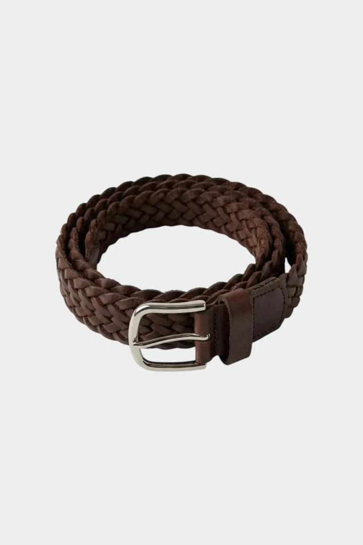 Ceinture tressée en cuir