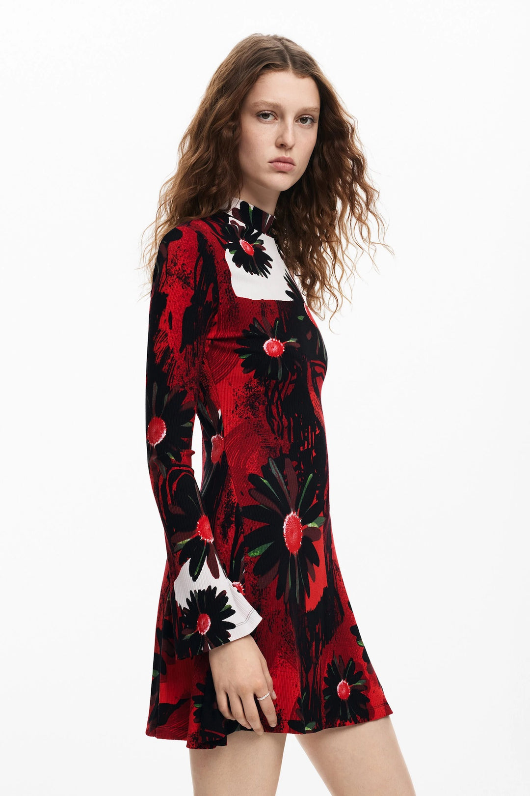 Robe courte imprimée de fleurs