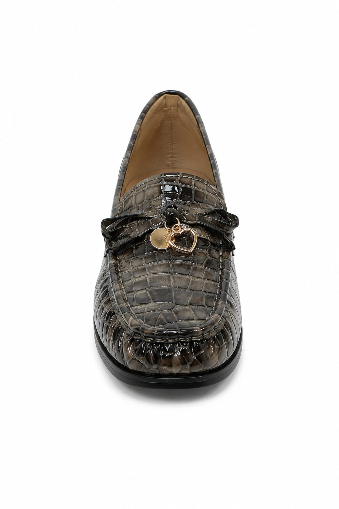 Mocassins effet croco à breloques vue de face pour femme Gabor