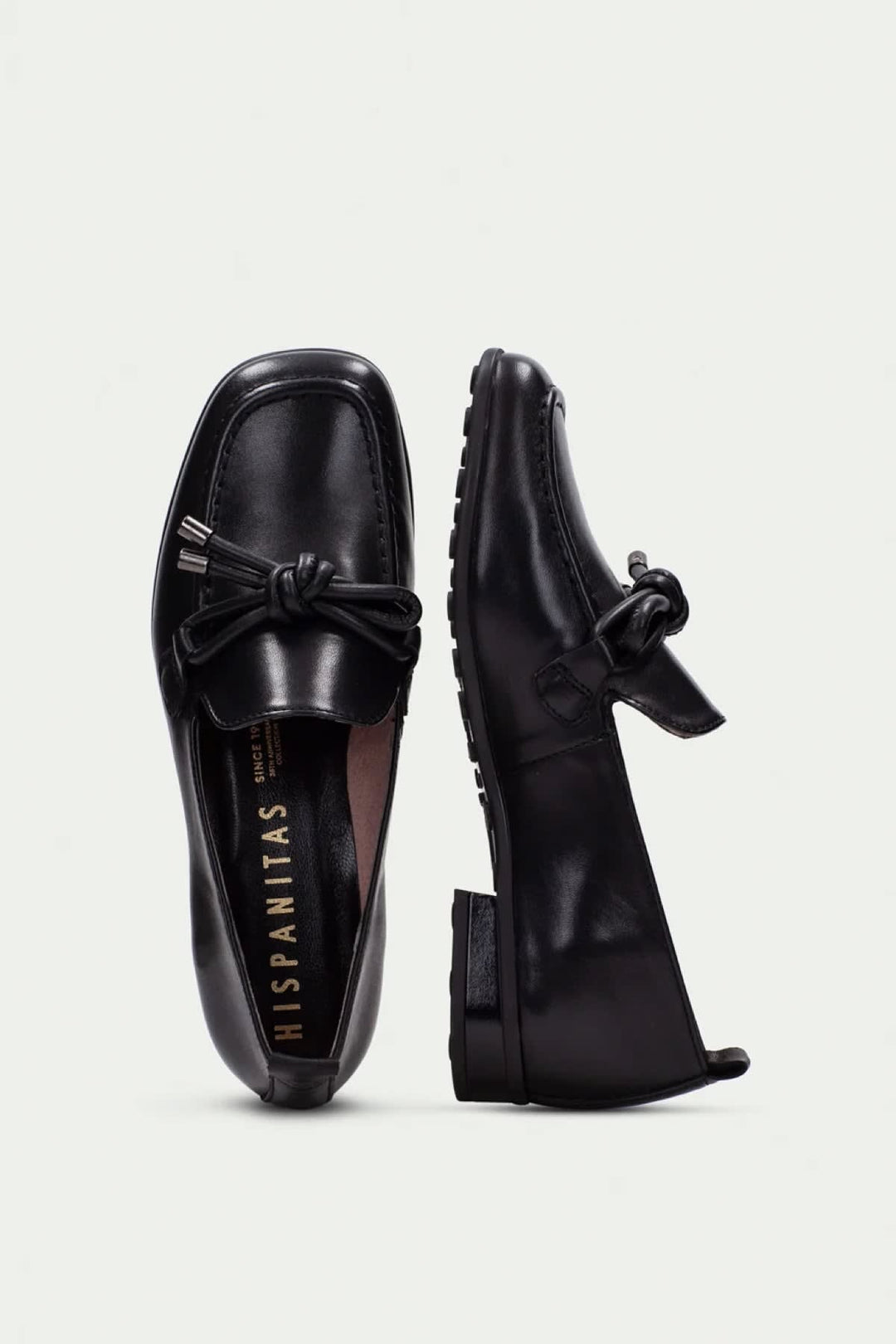 Genova Leather Loafers with Knotted Detail for Women by Hispanitas