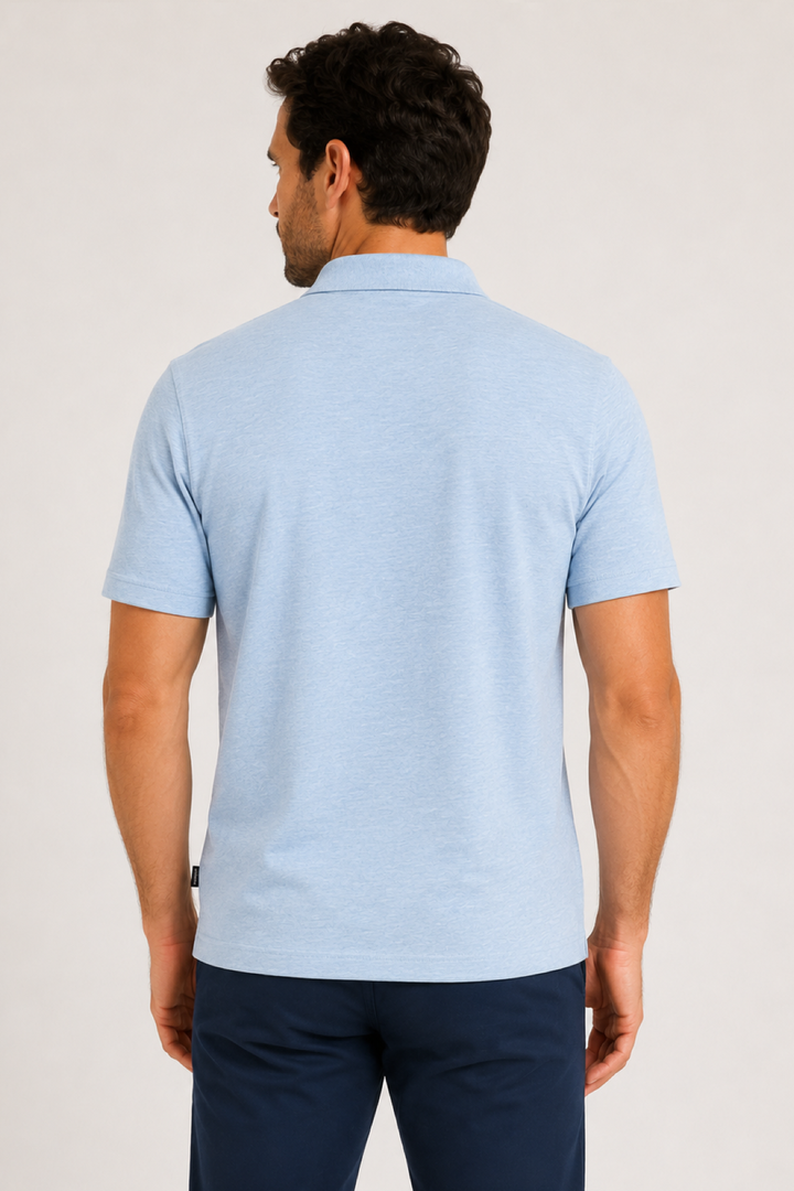Short-sleeve polo shirt made of stretch cotton