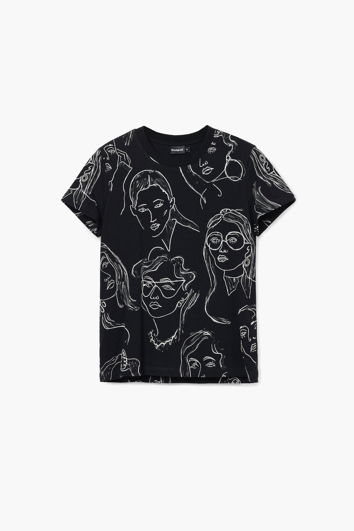 T-shirt à manches courtes avec des visages