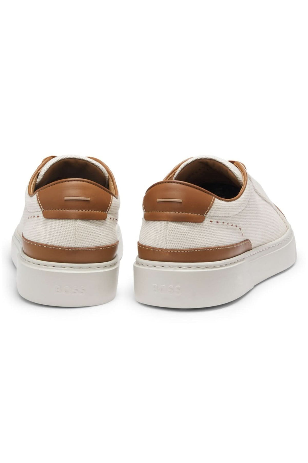 Chaussure de ville Ecru avec finitions cuir, vue arrière, élégante et respirante pour un style casual raffiné.