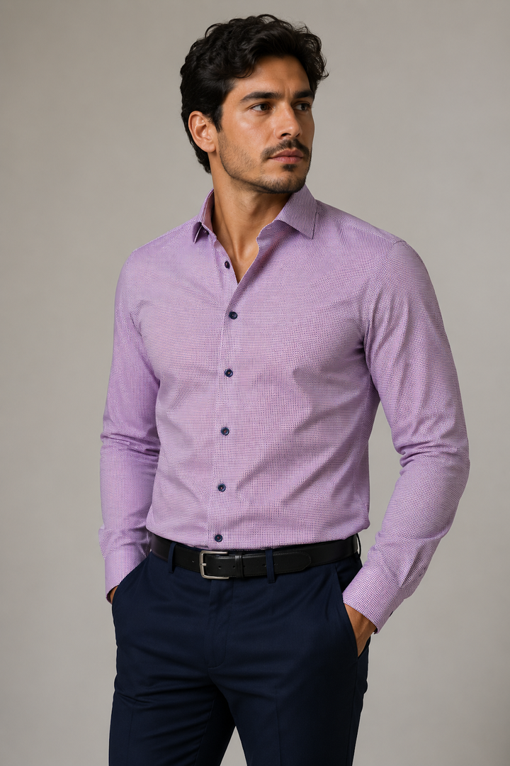 Formal shirt with a micro pattern