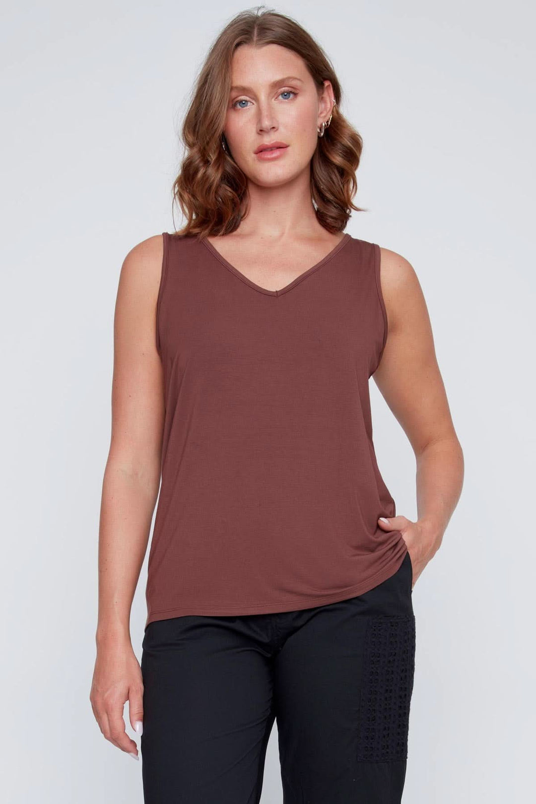Camisole col V fluide