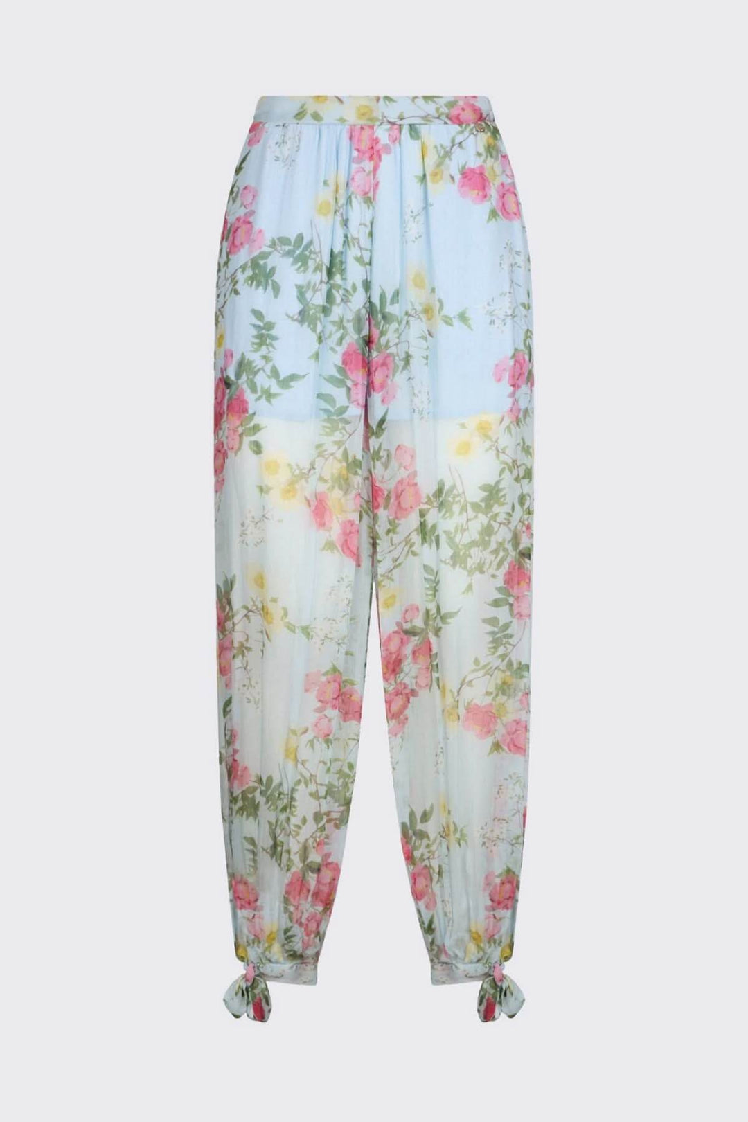 Flowy pants with a floral print