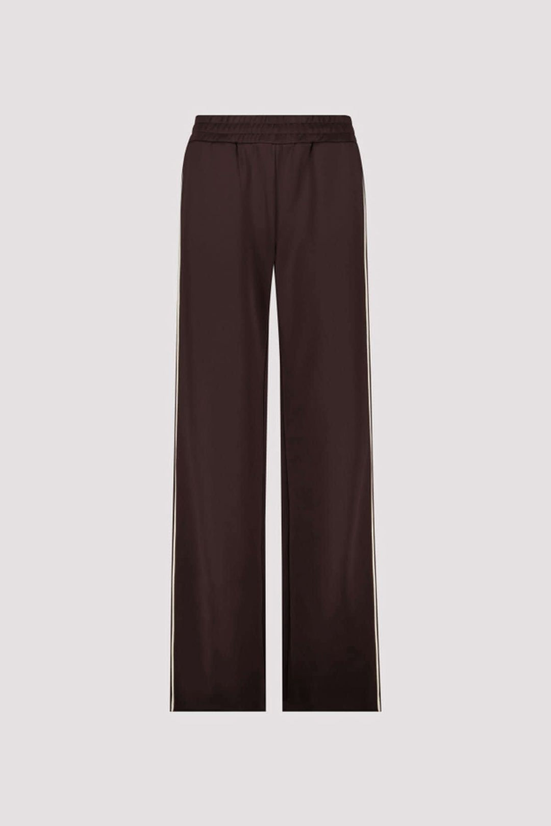 Pantalon de jogging noir à jambe large avec bandes latérales vue de face pour femme Monari