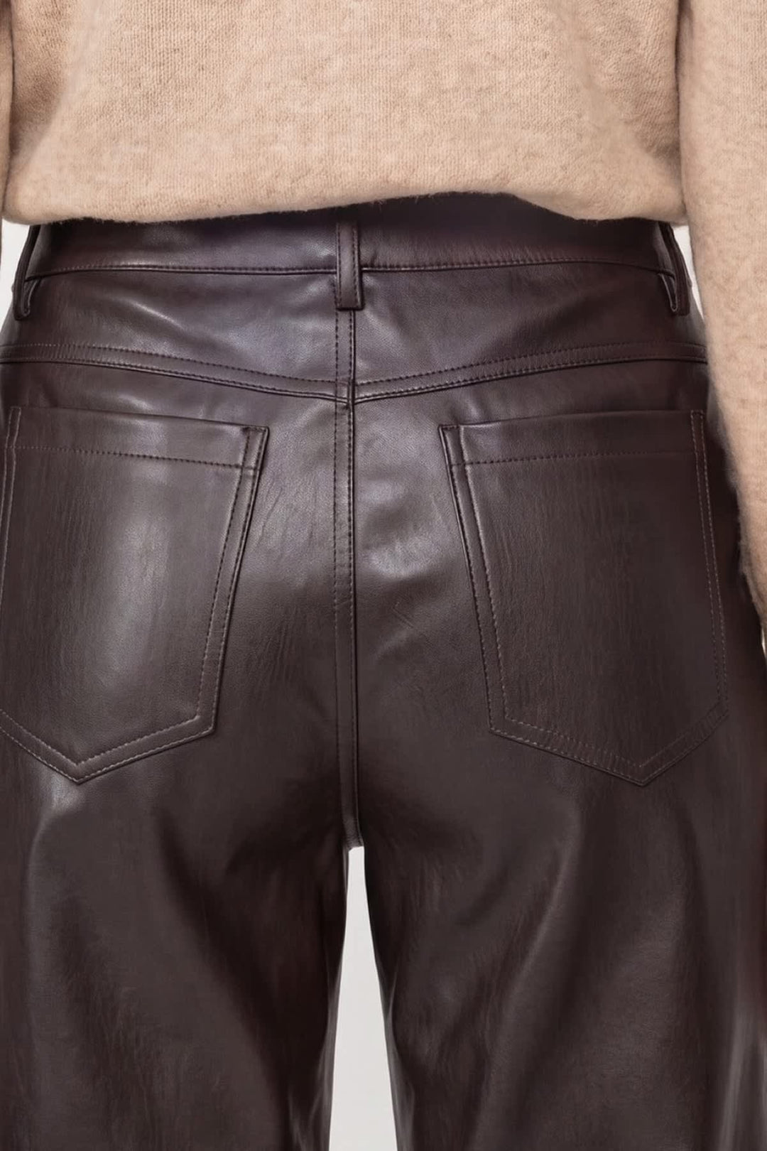 Pantalon à jambe large en similicuir pour femme Monari