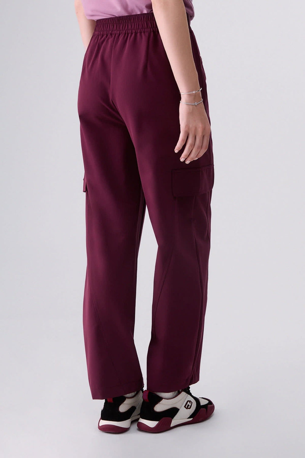 Pantalon cargo à jambe large pour femme liujo