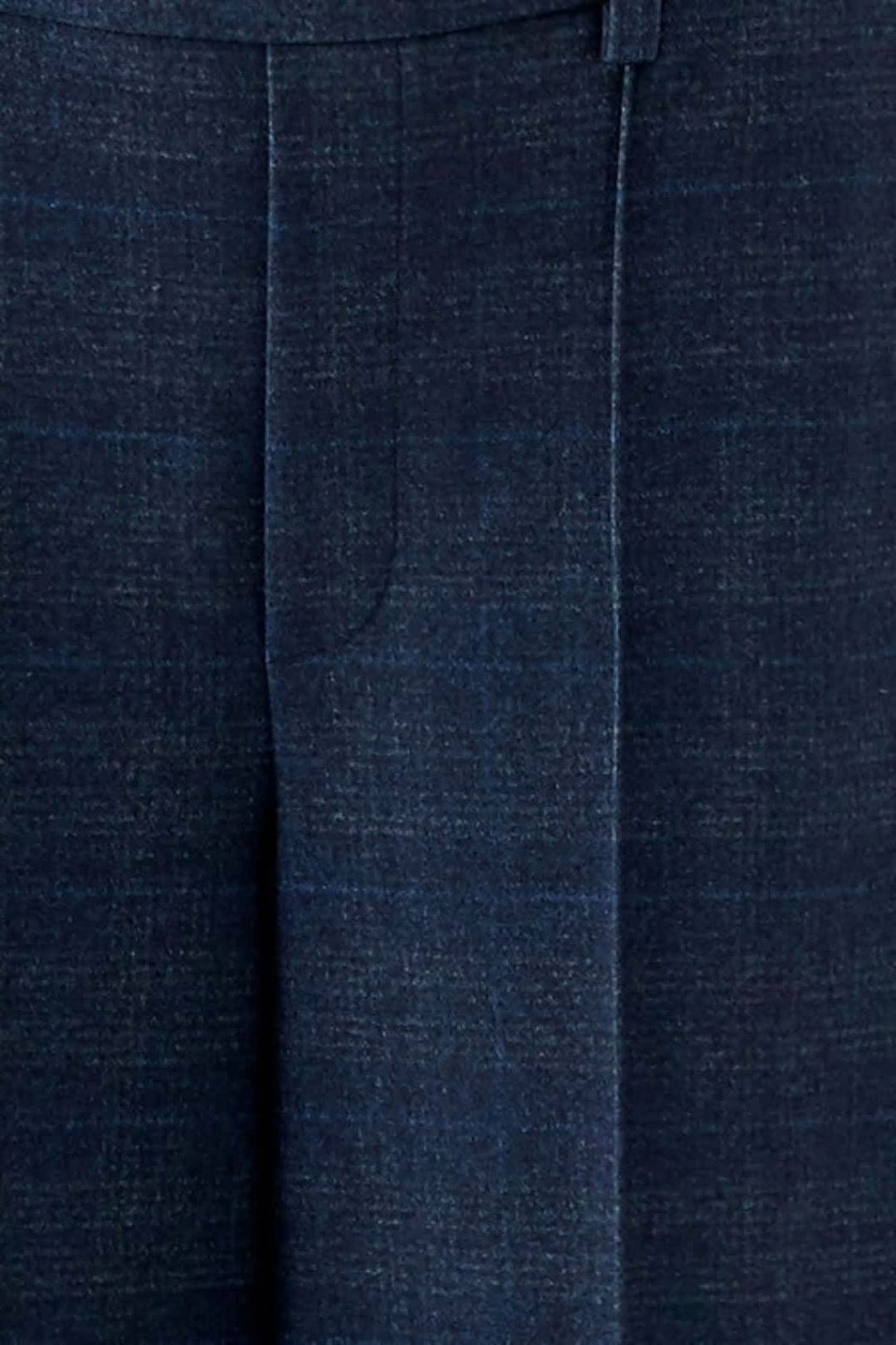 Pantalon droit en jersey à carreaux vue de face pour femme Oui