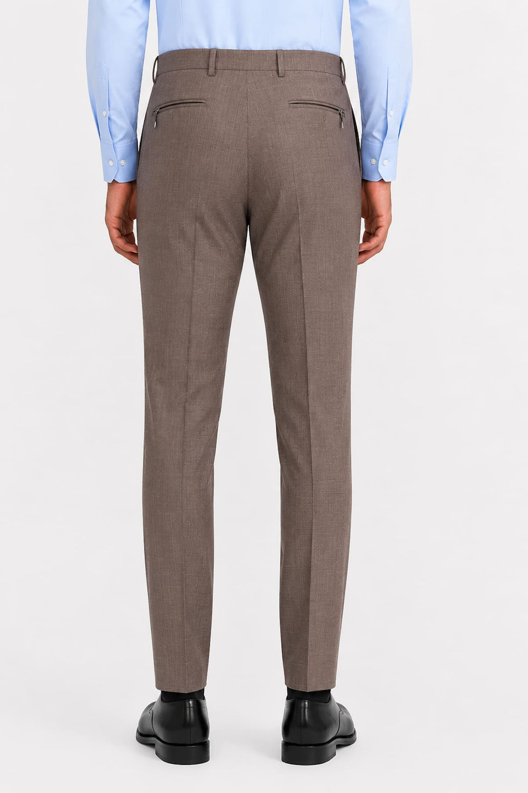 Vue latérale pantalon habillé en laine extensible Corneliani pour homme gris - Valérie Simon