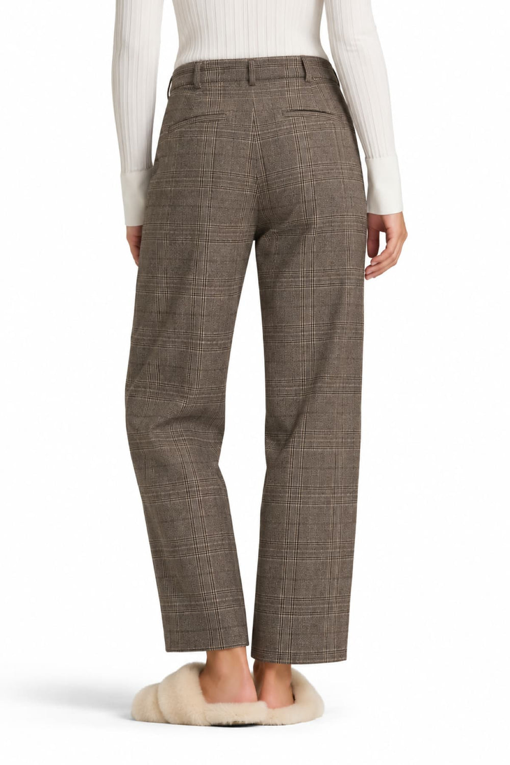 Cambio women's Edita wide-leg checked trousers
