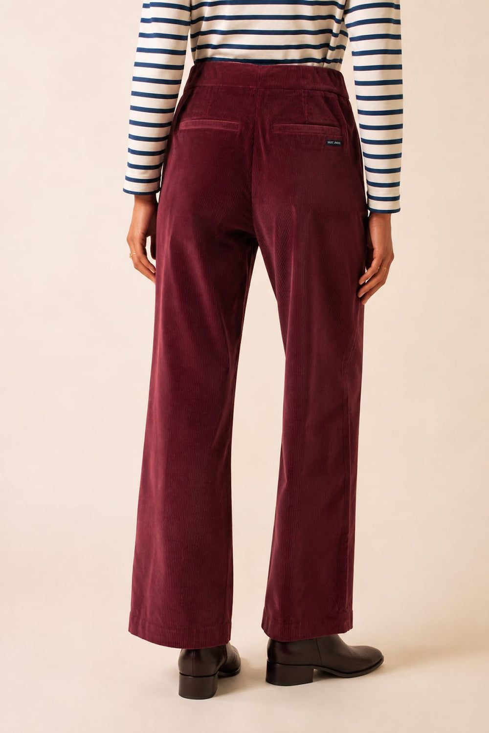 Pantalon Sabrina chino en velours côtelé à jambe large pour femme Saint James