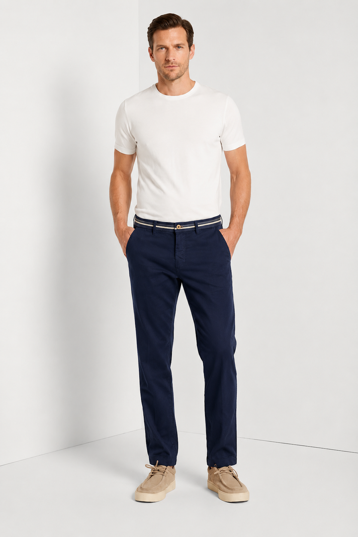 Turin Oxford Linen and Cotton Pants Fit—Modern Style