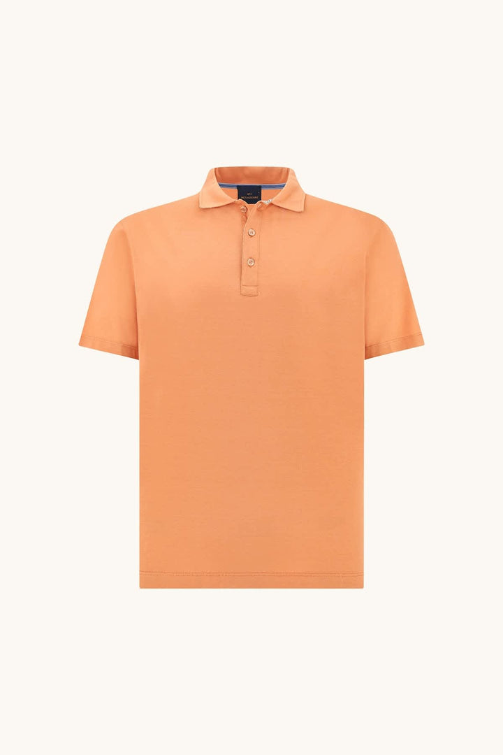 Vue de face polo texturé Paul and Shark pour homme bleu avec logo poitrine - Valérie Simon