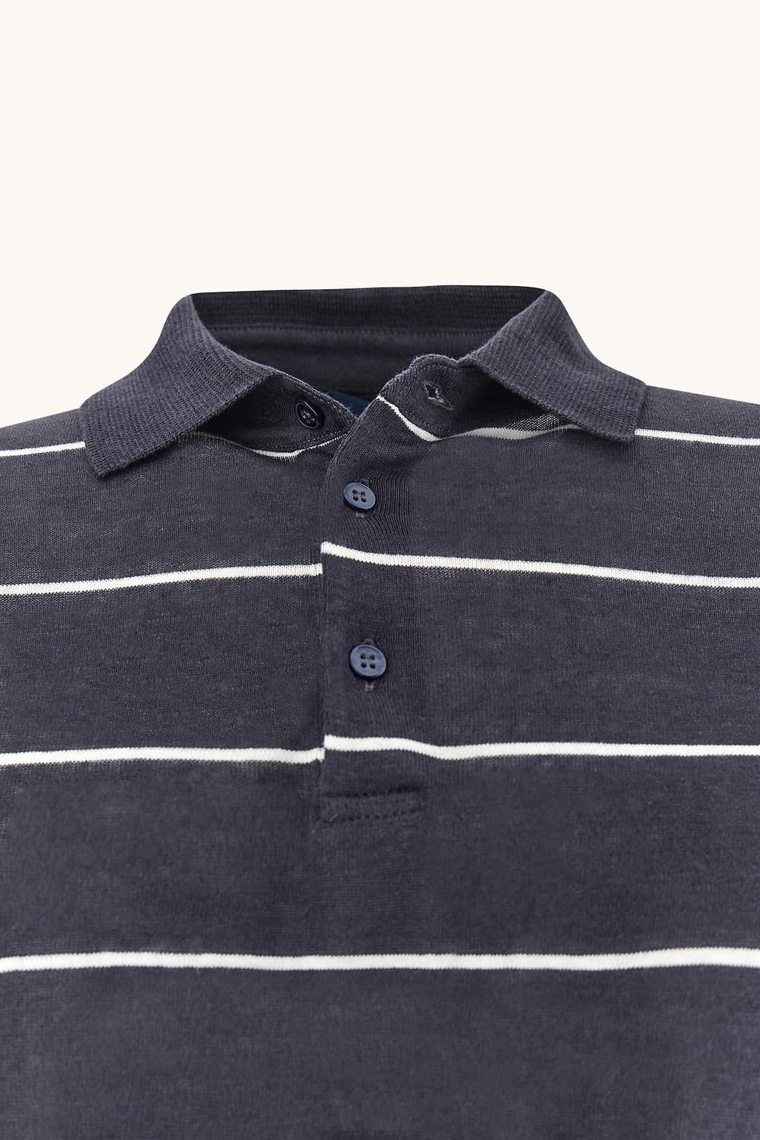 Vue de face polo rayé Paul and Shark pour homme bleu clair et blanc - Valérie Simon