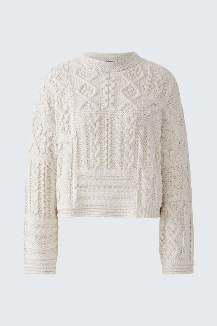 Pull en maille patchwork pour femme Oui