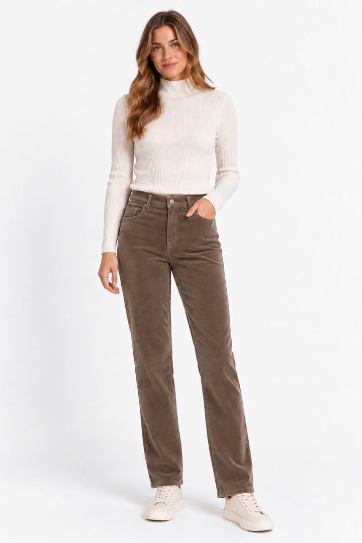 Pantalon droit en velours
