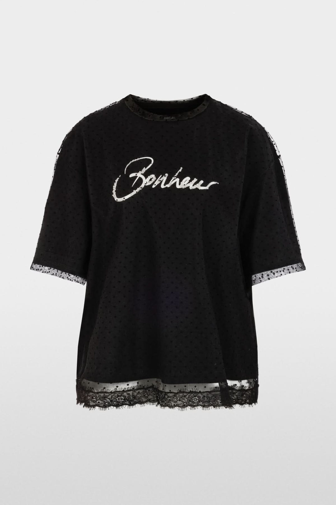 T-shirt 2 en 1 avec dentelle et perles