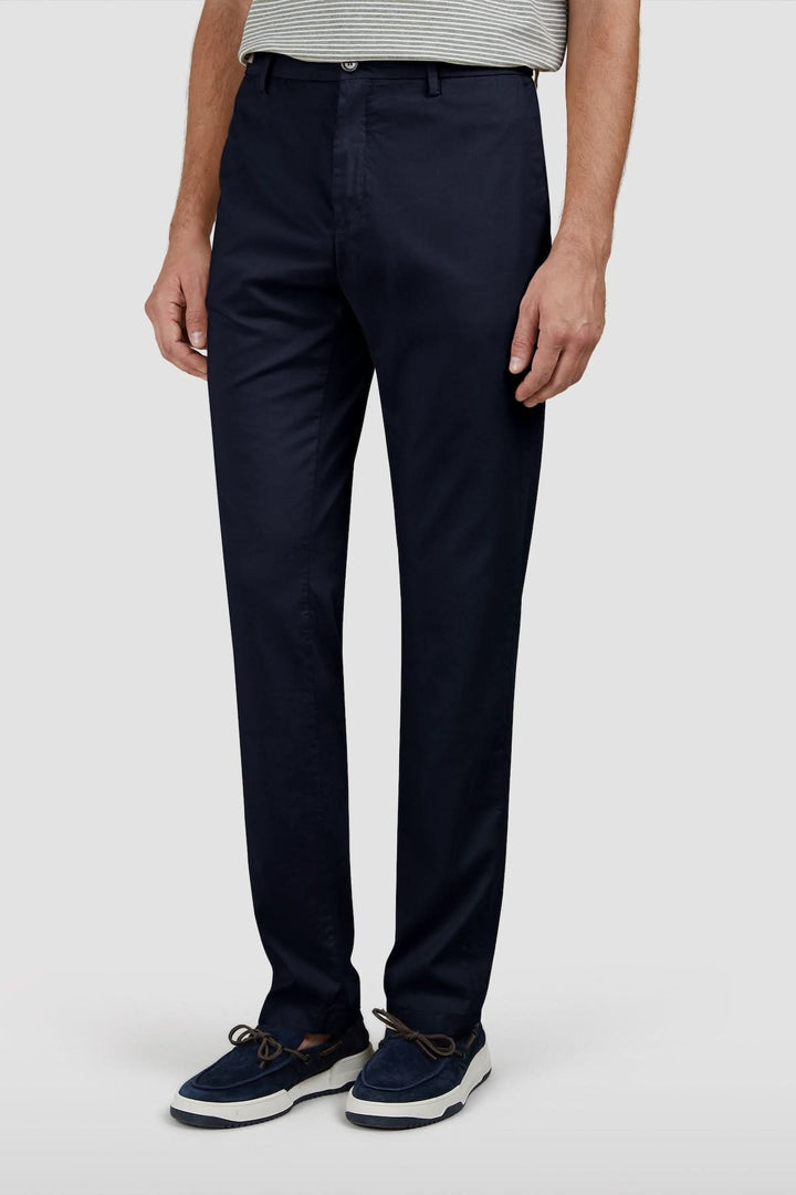 Stretch cotton and silk chino pants