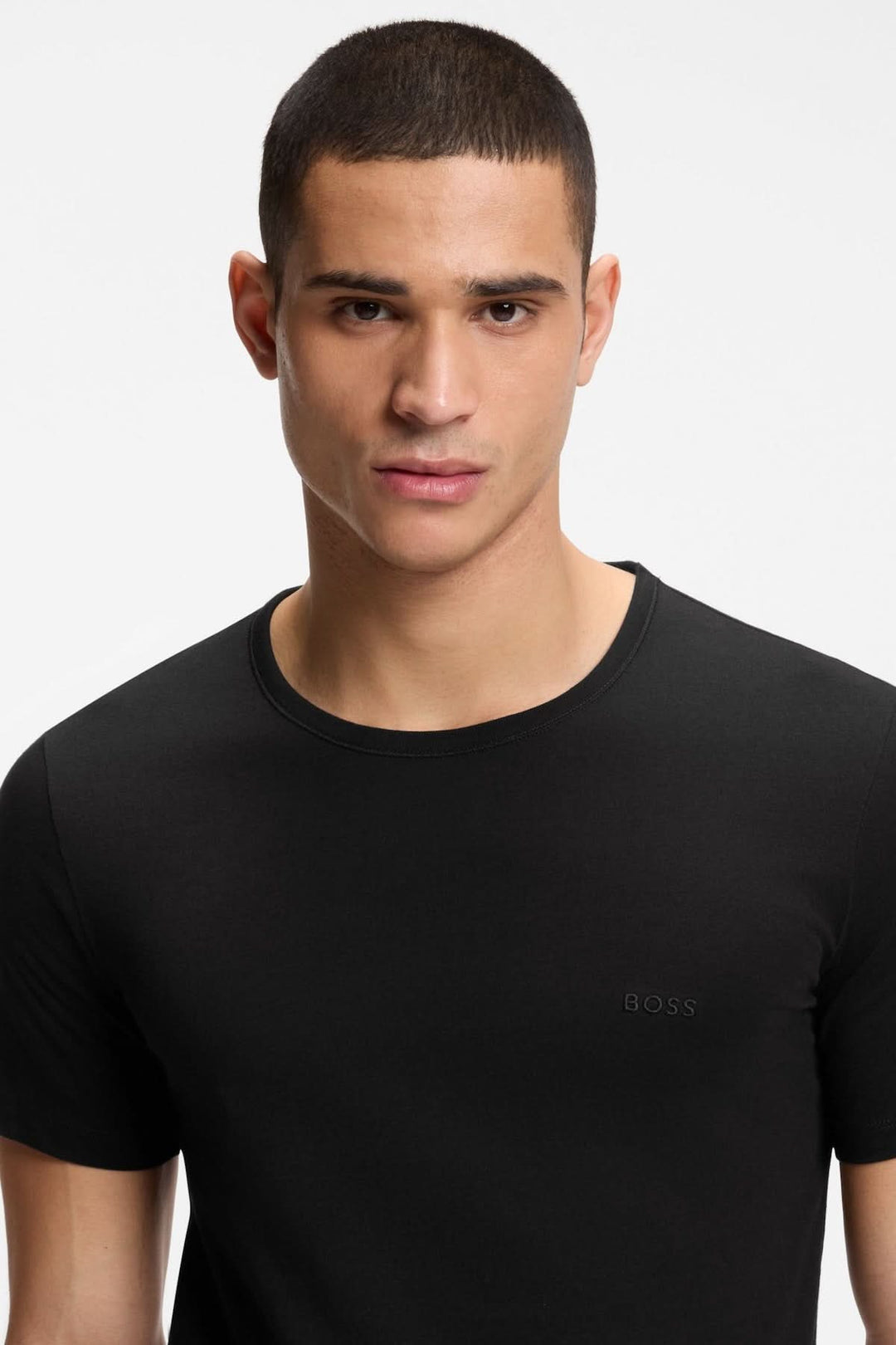 Set of three cotton T-shirts with embroidered logos