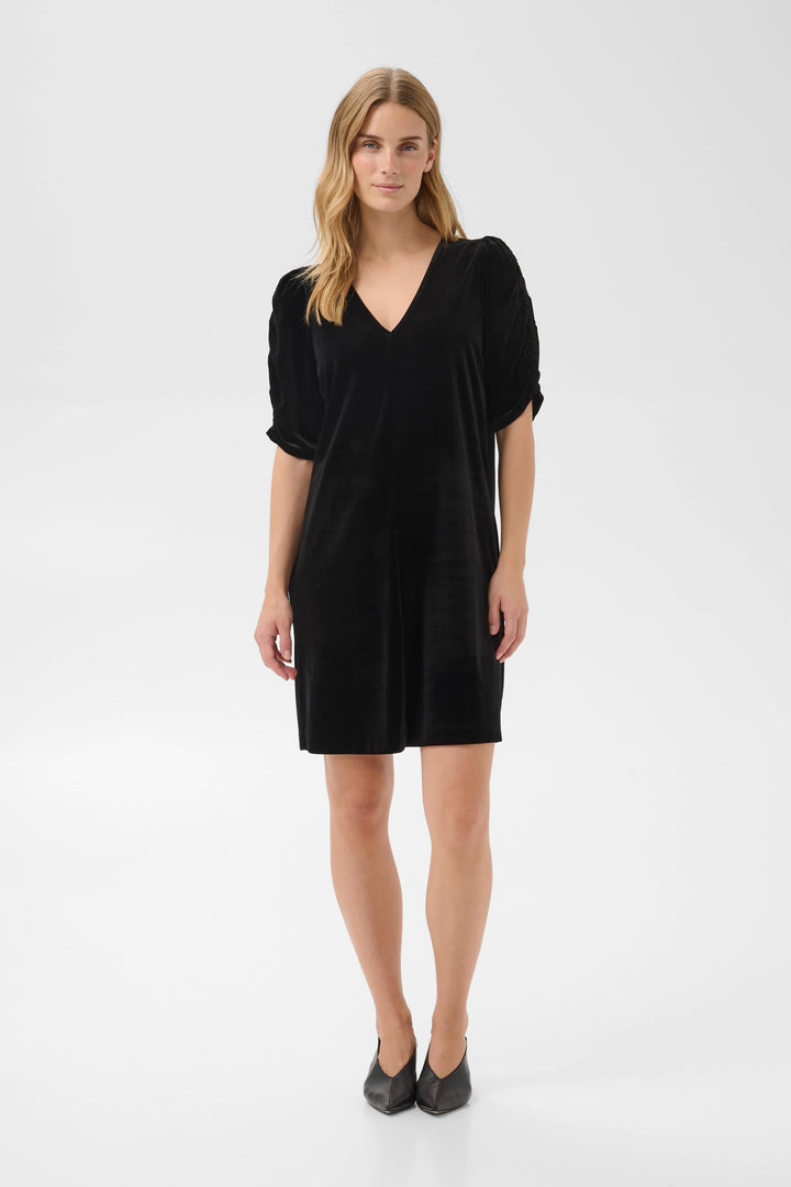Robe courte Didem effet velours à manches froncées pour femme Part Two