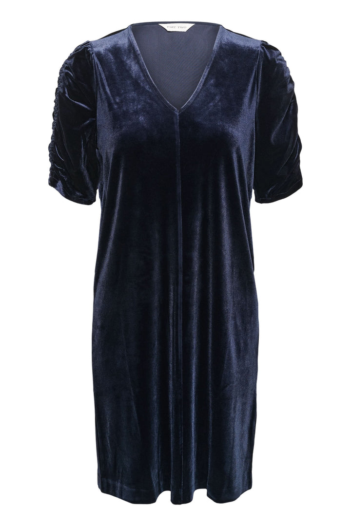 Robe courte Didem effet velours à manches froncées pour femme Part Two