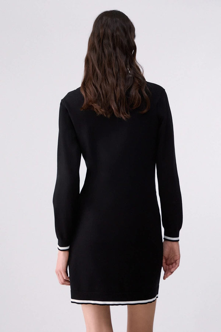 Robe courte en tricot style polo pour femme liujo