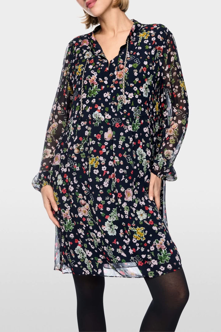 Robe courte fluide à imprimé floral pour femme Marc Cain