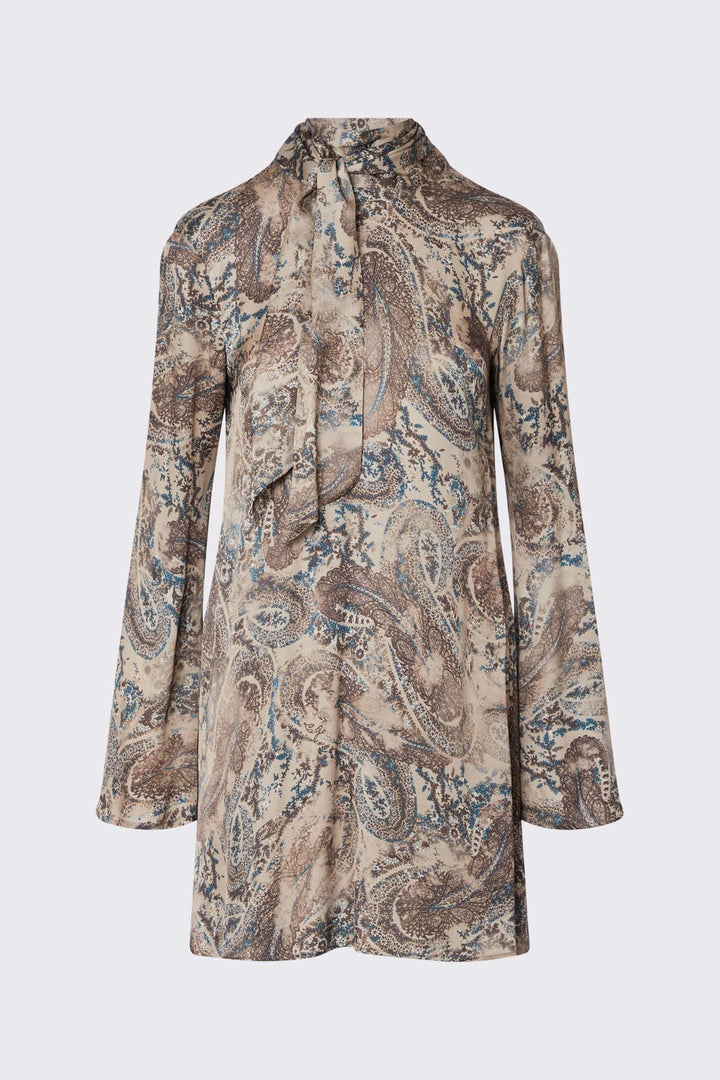 Robe courte imprimée à col montant pour femme liujo