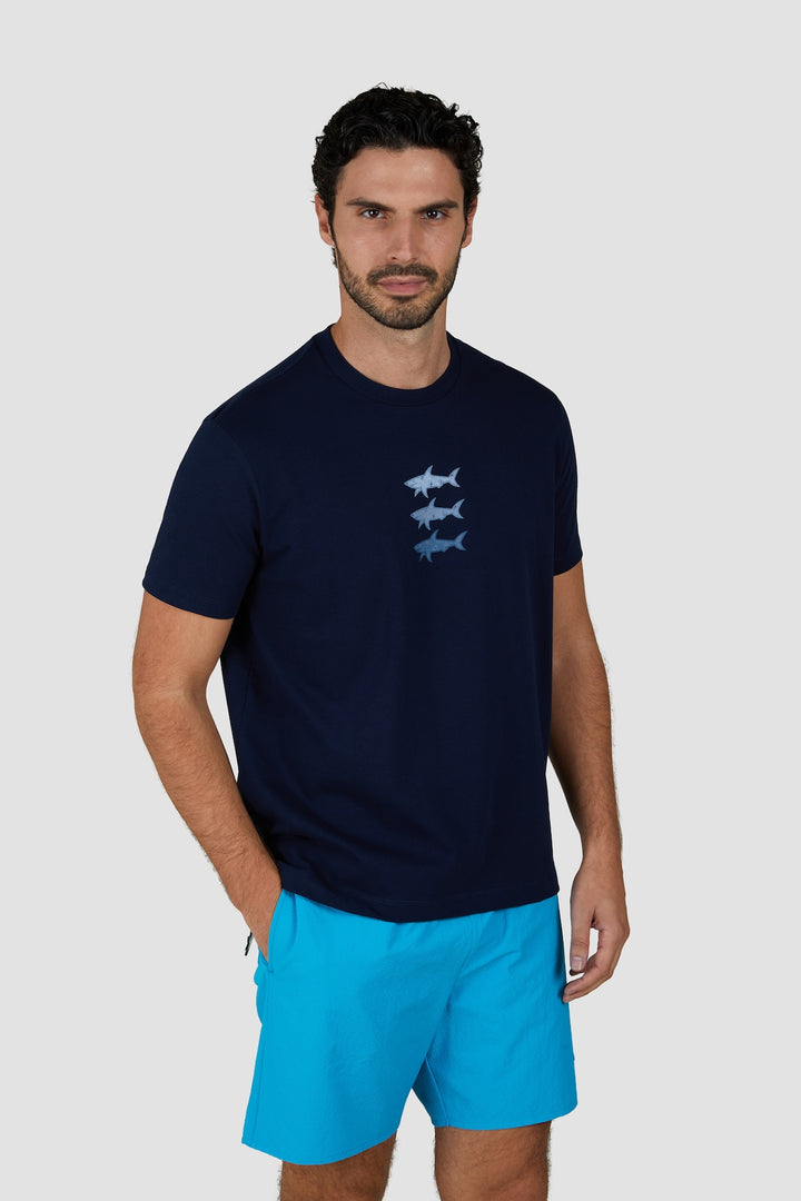 T-shirt en coton avec imprimé requins