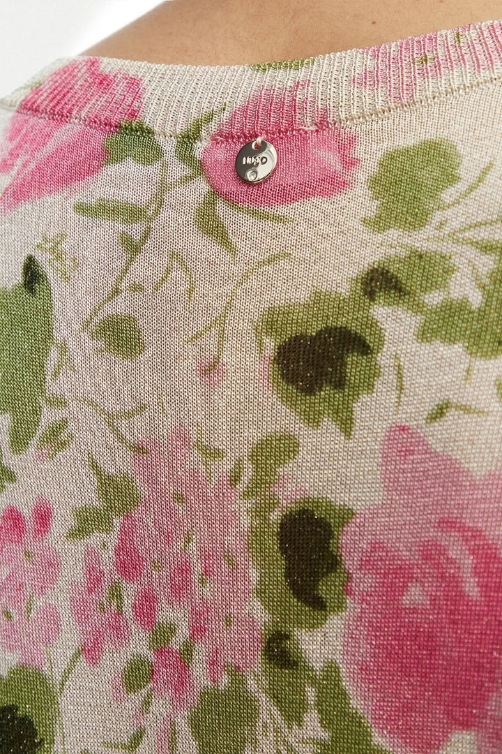 Floral-print sweater