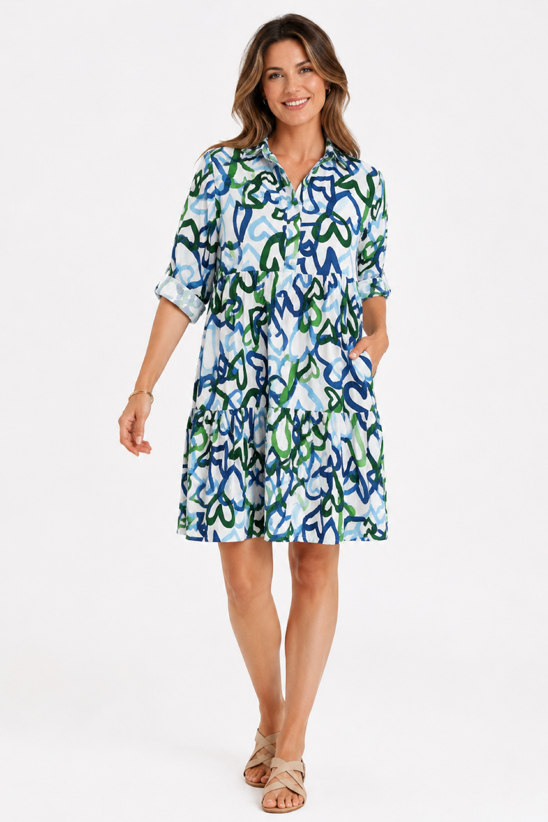 Flowy dress with abstract print