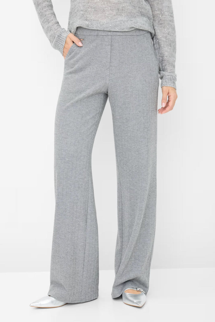 Pantalon à jambe large en jersey chevron