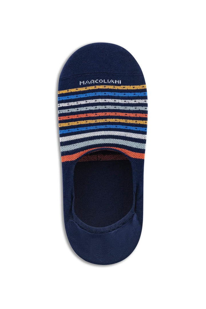 Socquettes invisibles rayées multicolores, vue détail Marcoliani pour homme - Valérie Simon